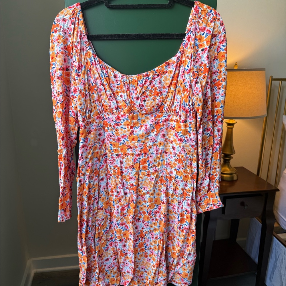 Old Navy Pink and Purple Long Sleeve Sundress